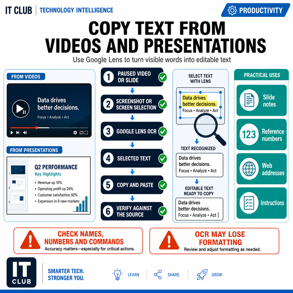 How to Copy Text from Videos, Presentations and Images with Google Lens
